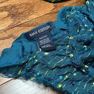 Max Edition Teal and Yellow Textured Scarf